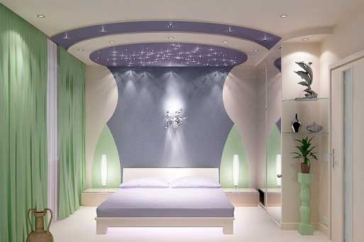 фото дизайна гипсокартонного потолка для спальни