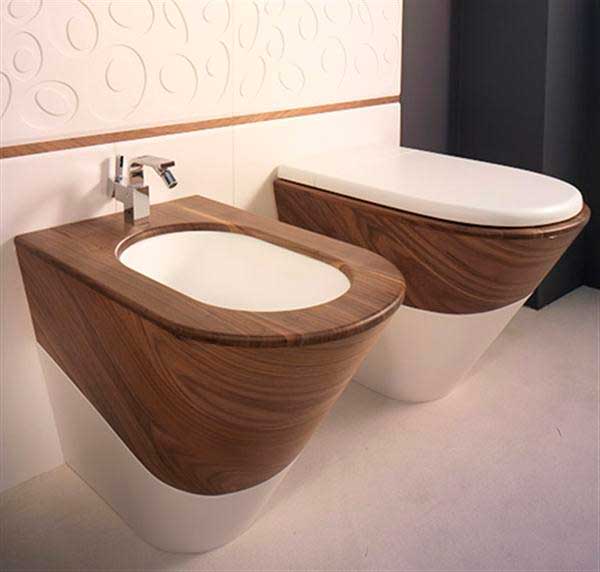 фото дизайна унитаза с деревянным сиденьем