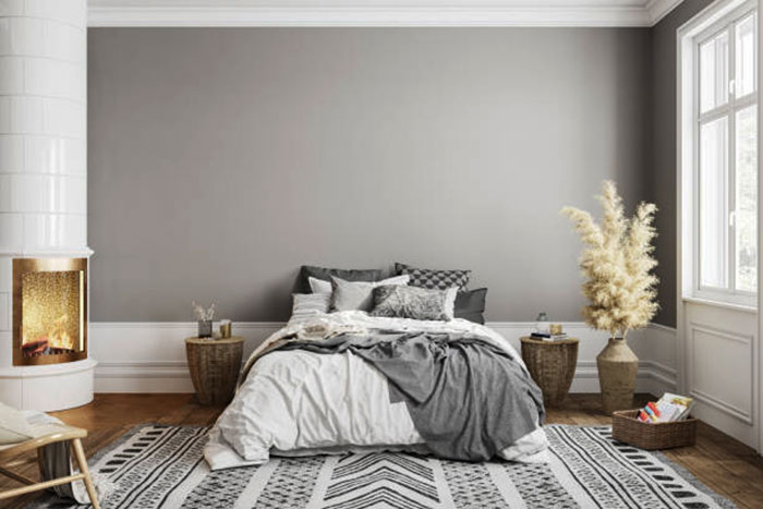 серый цвет в спальне по фен шуй
