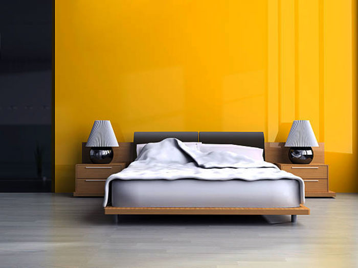шторы для спальни под желтый цвет