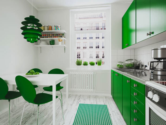 кухни зеленого цвета фото