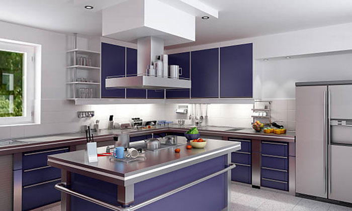 кухни в синем цвете фото