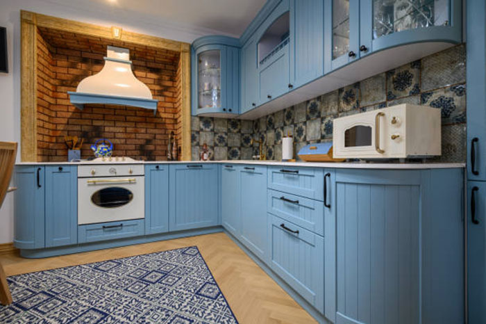кухни синего цвета фото в интерьере