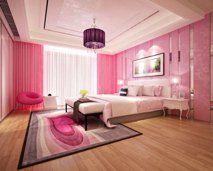 спальня в розовом цвете фото